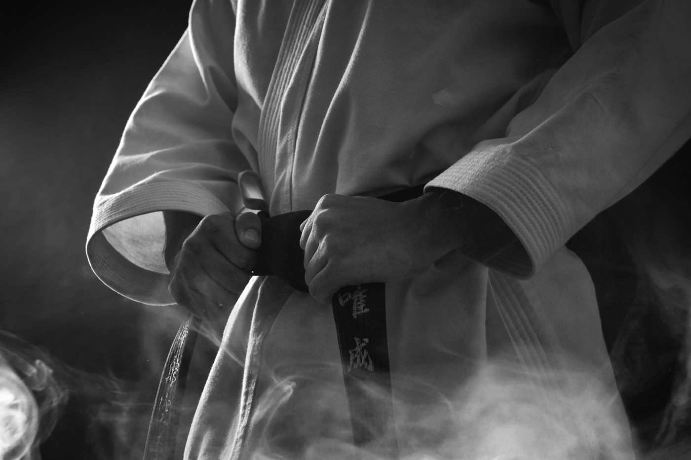 Tying a black belt